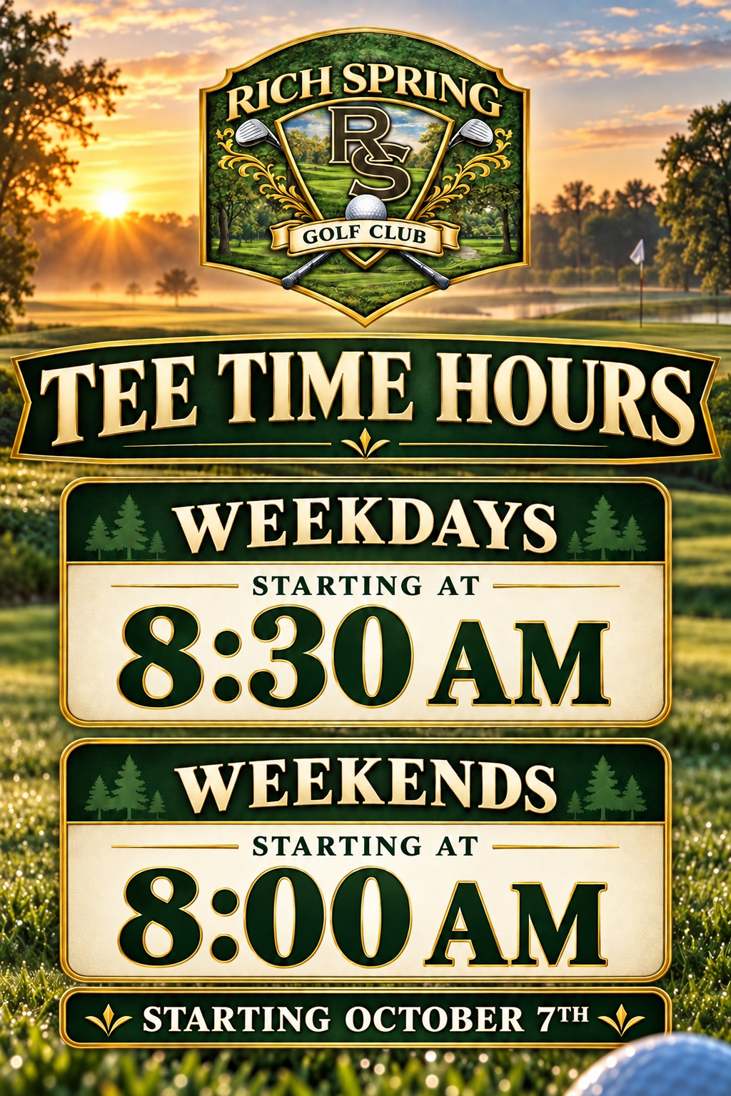 Tee Time Hours